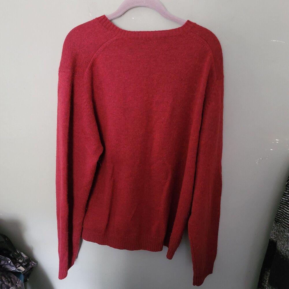 Brooks Brothers V Neck Italian Wool Sweater Red Men's XL grandpa academia - Picture 6 of 9